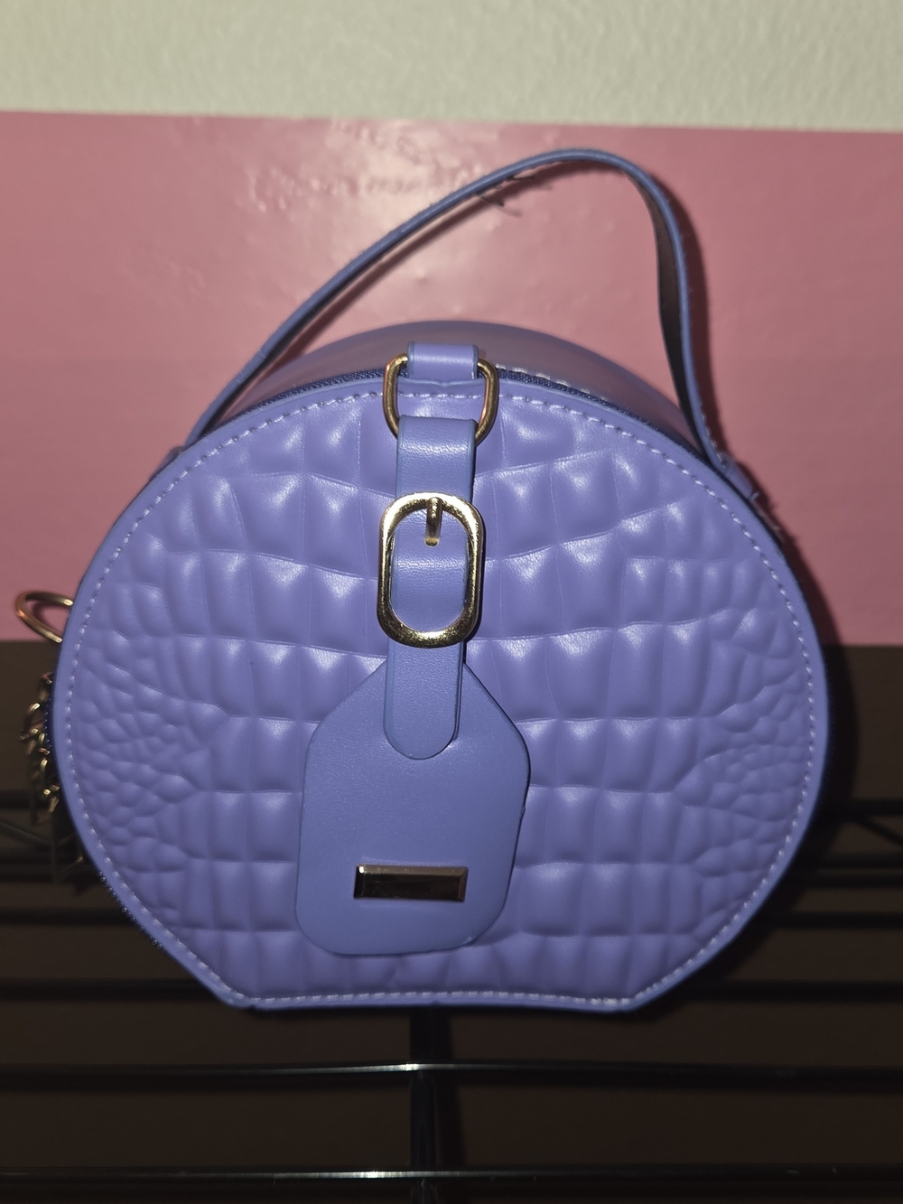 Lavender Round Quilted Crossbody Bag - Women